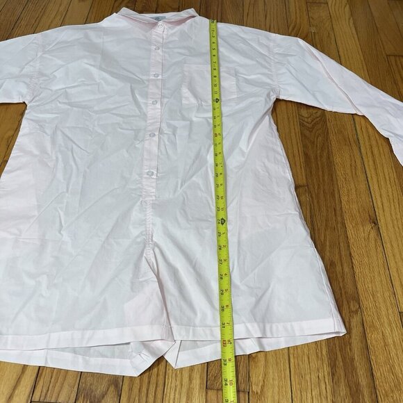 Parke Pink Cotton Long Sleeve Button Front Polo Romper Size Medium - Picture 6 of 8